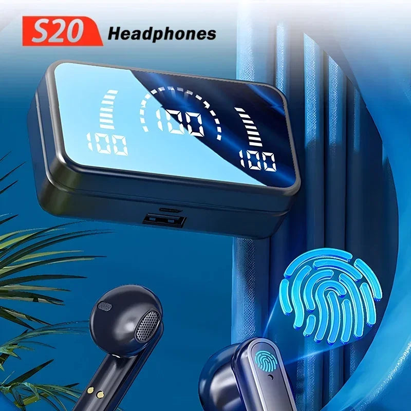 Écouteurs TWS S20, écouteurs sans fil Bluetooth, stéréo haute fidélité, sport, jeu, étanches, écouteurs Bluetooth