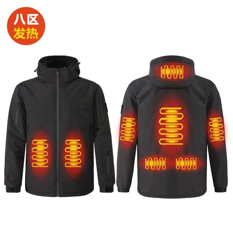 Veste chauffante intelligente pour sports de plein air, manteau en coton coupe-vent, hiver